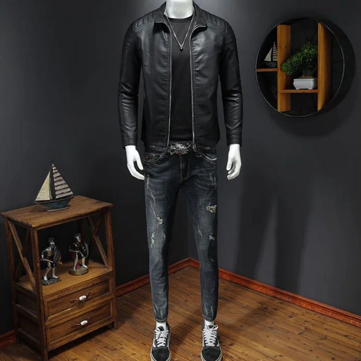 アウタージャケット 男性 | メンズ レザージャケット 秋冬用 シンプル＆おしゃれ 全2色