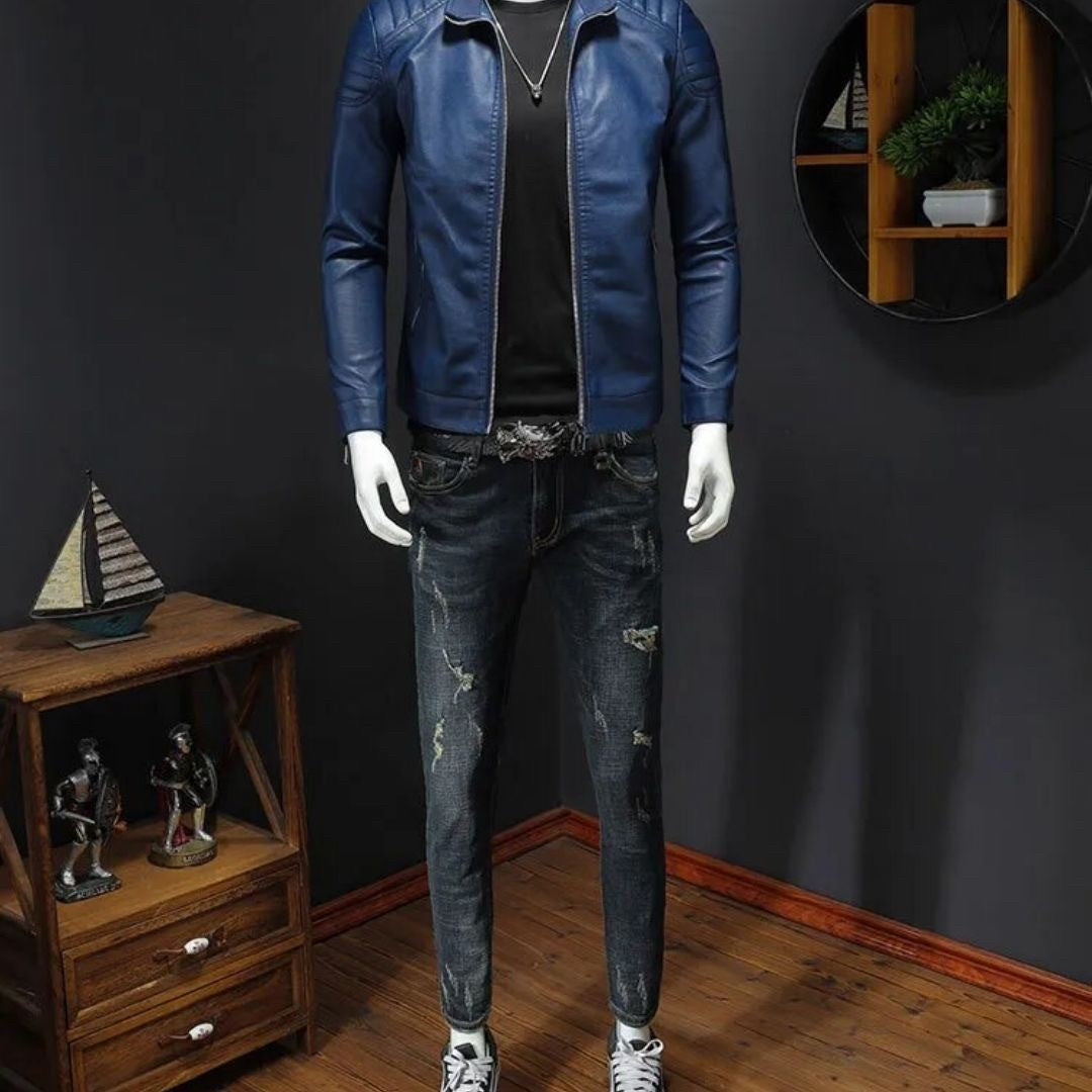 アウタージャケット 男性 | メンズ レザージャケット 秋冬用 シンプル＆おしゃれ 全2色