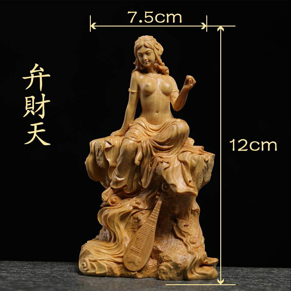 風水 インテリア | 弁財天 木彫り仏像 インテリア置物