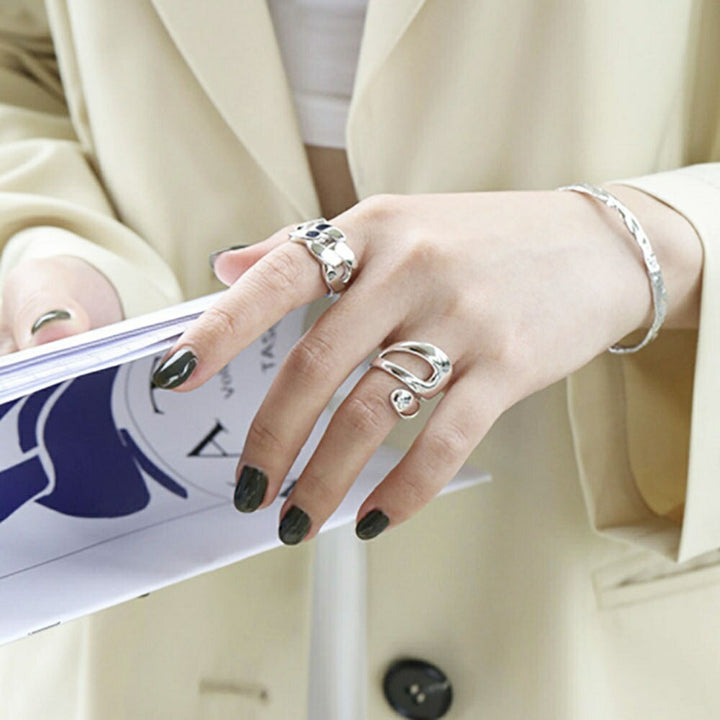 リング | 不規則シルバーリング | メンズ・ユニセックス ストリートジュエリー