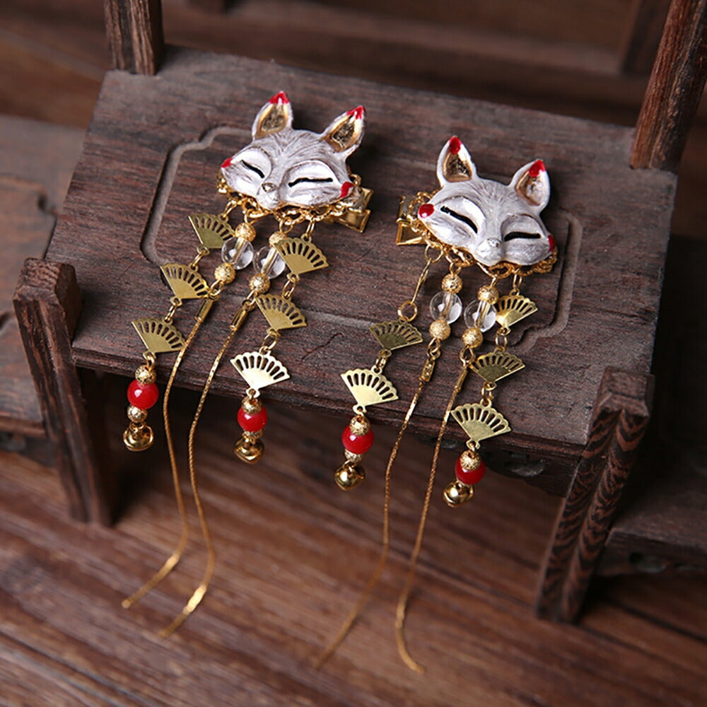 ヘアアクセサリー | 狐モチーフ和装ヘアピン2個セット - 結婚式・コスプレ向け