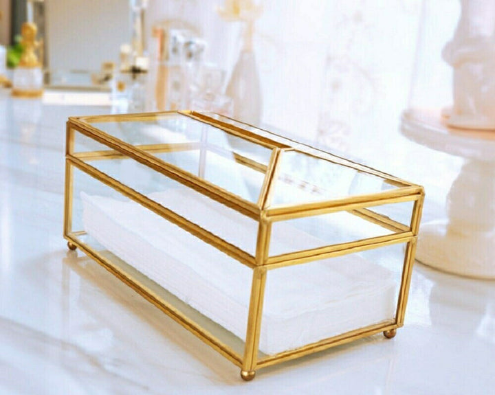 インテリアインテリア雑貨 その他 | ゴールドアクセント クリアガラス調 ティッシュボックス