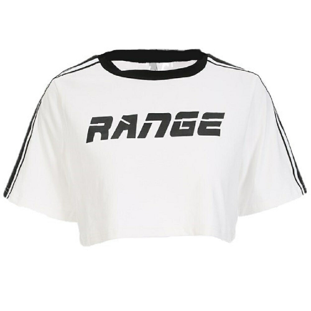 シャツ 女性 | ホワイトクロップトップ 半袖 ダンス衣装