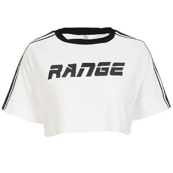 シャツ 女性 | ホワイトクロップトップ 半袖 ダンス衣装