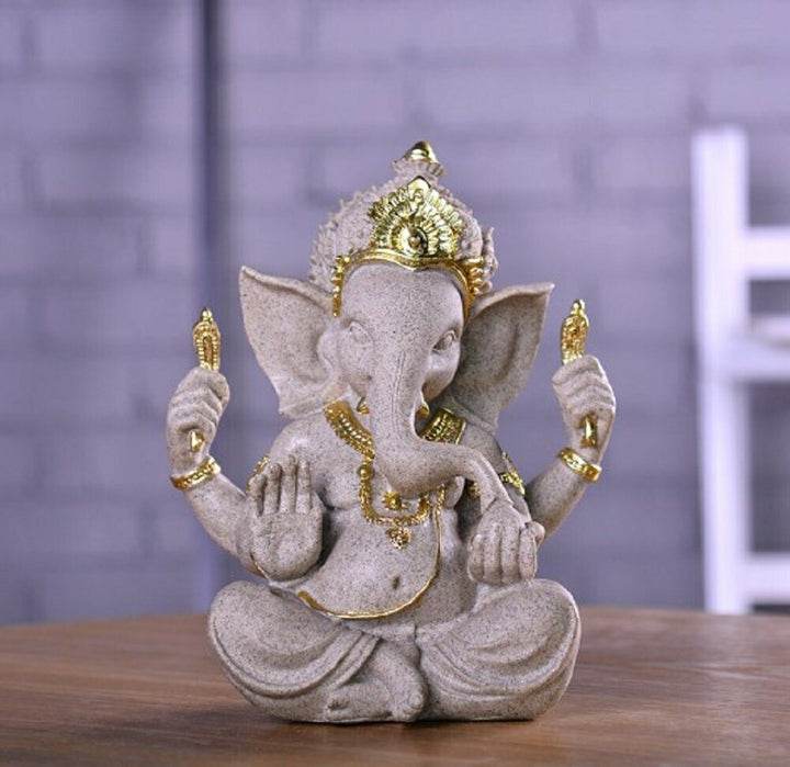風水 インテリア | ガネーシャ石膏置物 - 開運・厄除けインテリア