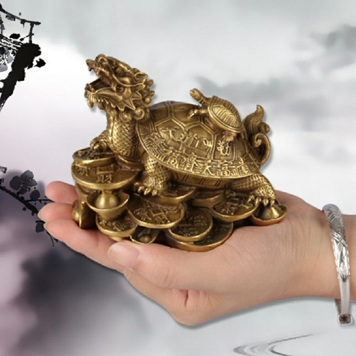 風水 インテリア | 開運龍亀ブロンズ置物 - 金運・財運向上