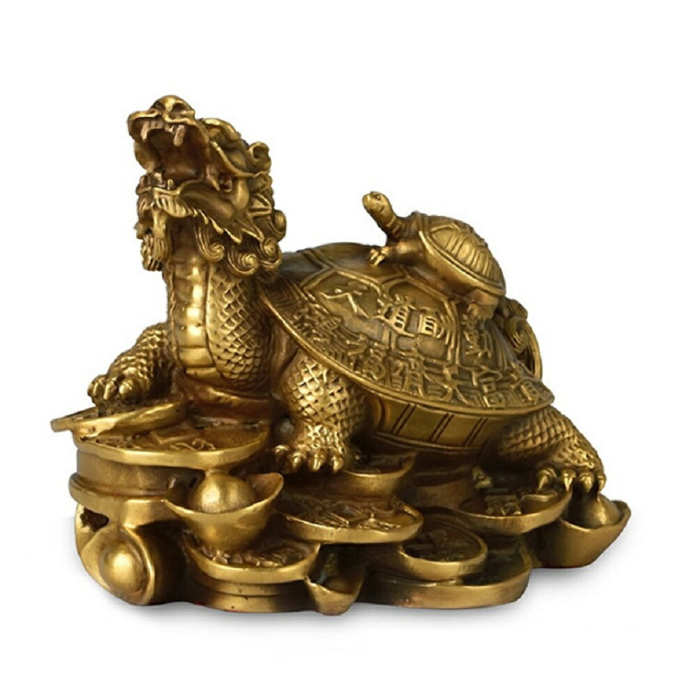 風水 インテリア | 開運龍亀ブロンズ置物 - 金運・財運向上