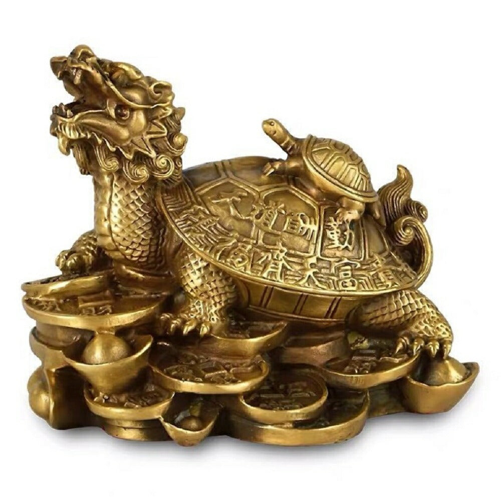 風水 インテリア | 開運龍亀ブロンズ置物 - 金運・財運向上