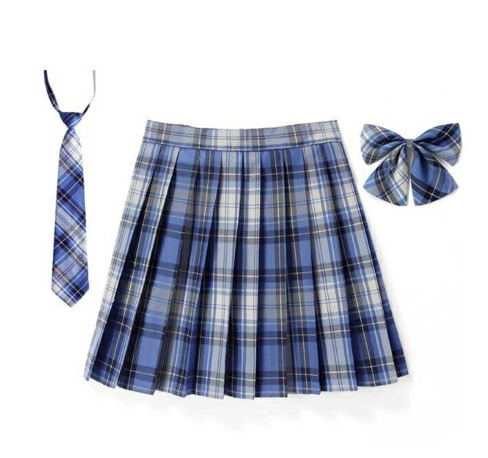 ボトムス 女性 | チェック柄スクールプリーツスカート - 選べる16色、43cm