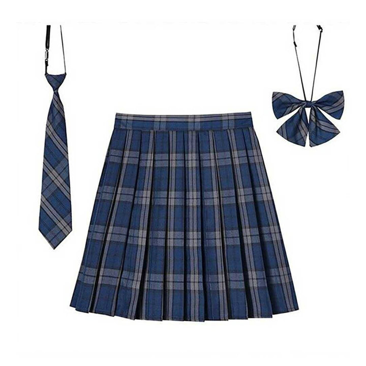 ボトムス 女性 | チェック柄スクールプリーツスカート - 選べる16色、43cm