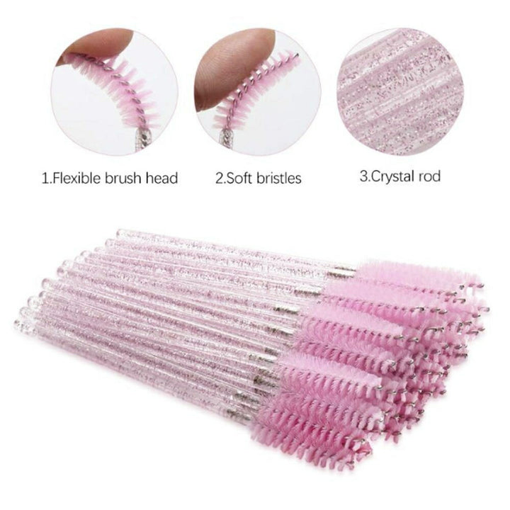 コスメティック | ピンク使い捨てまつ毛ブラシ300本セット