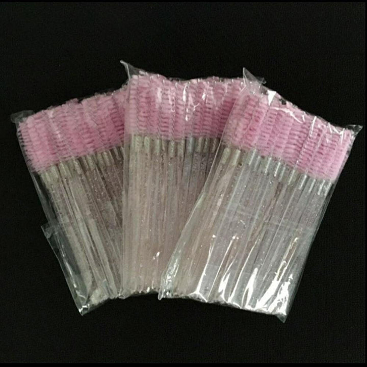 コスメティック | ピンク使い捨てまつ毛ブラシ100本セット - アイラッシュ＆眉用