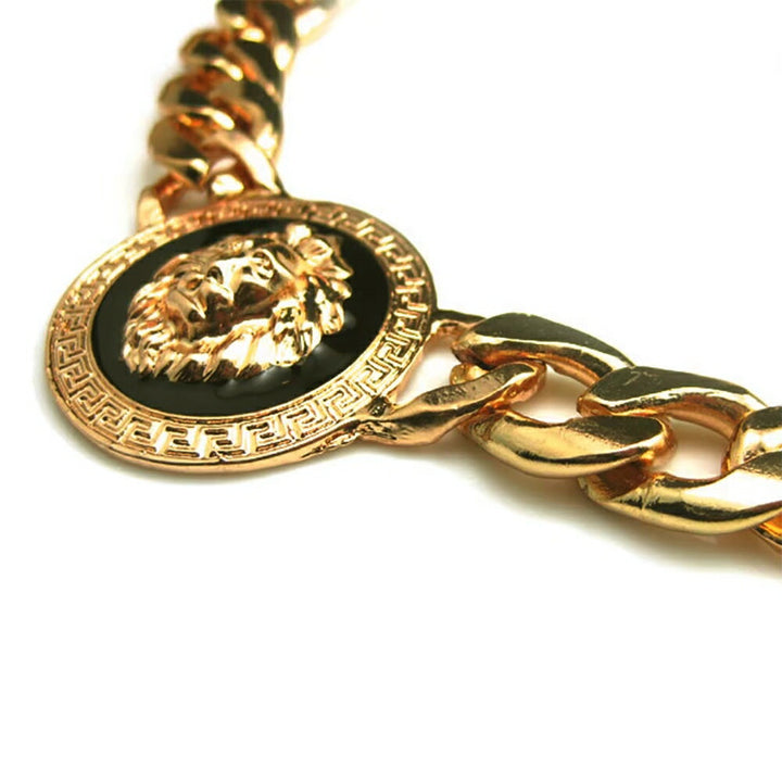 ネックレス | ゴールドメッキ 3頭ライオン ネックレス 男女兼用