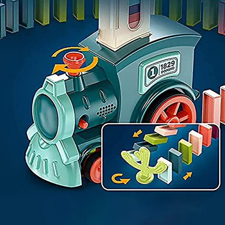 子供 おもちゃ | 自動ドミノトレインセット - 知育玩具60個ブロック