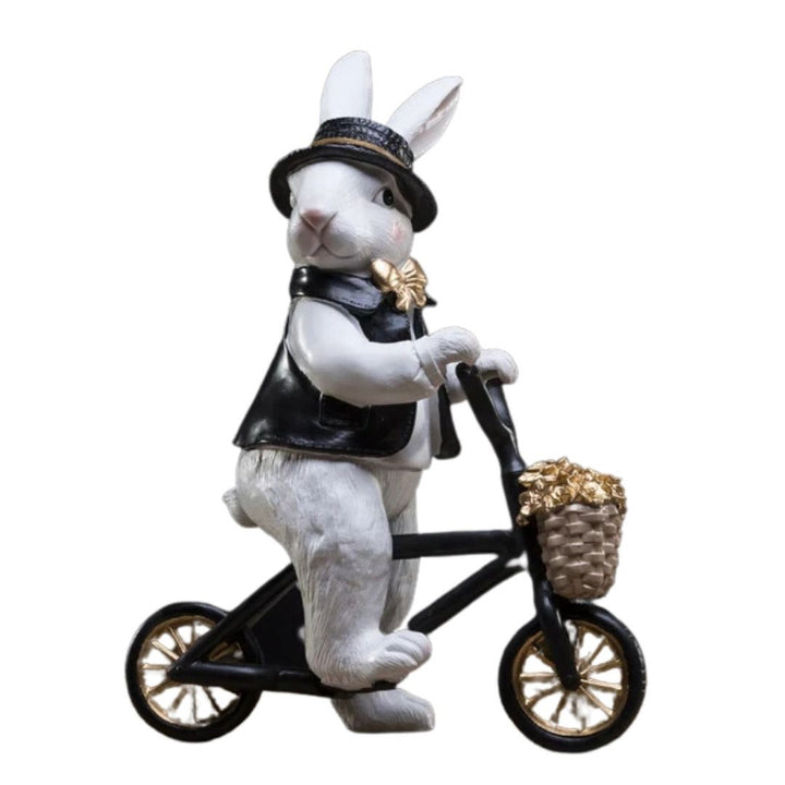 インテリア オブジェ | 紳士＆婦人ラビット自転車置物 - 干支うさぎシリーズ