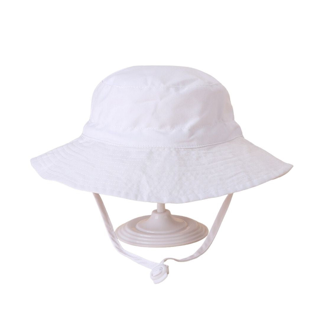 赤ちゃん用品 | キッズ用UPF50+ツバ広帽子 あご紐付き - 選べる8カラー