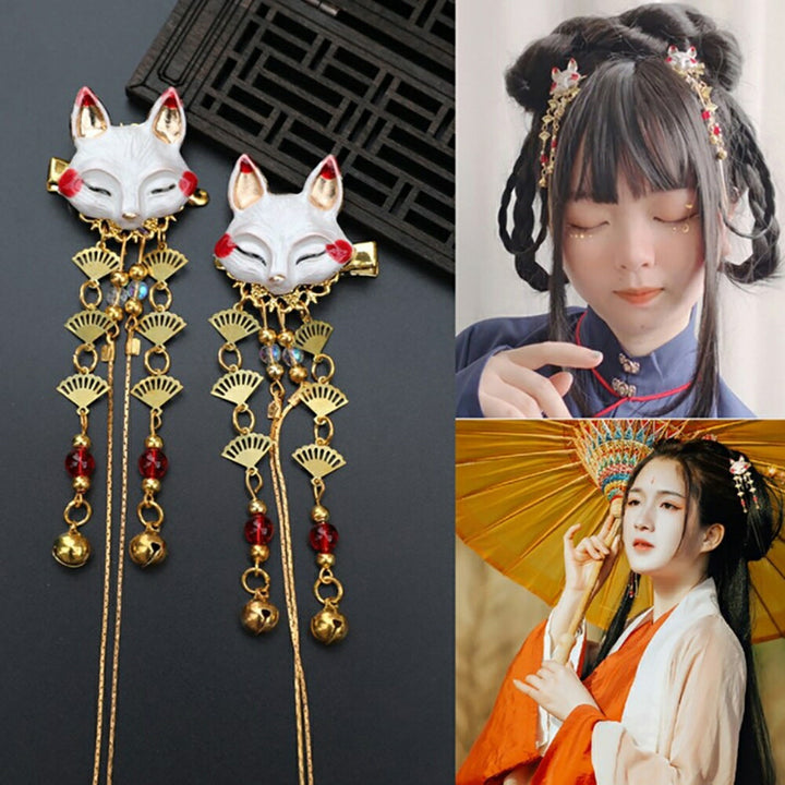 ヘアアクセサリー | 狐モチーフ和装ヘアピン2個セット - 結婚式・コスプレ向け