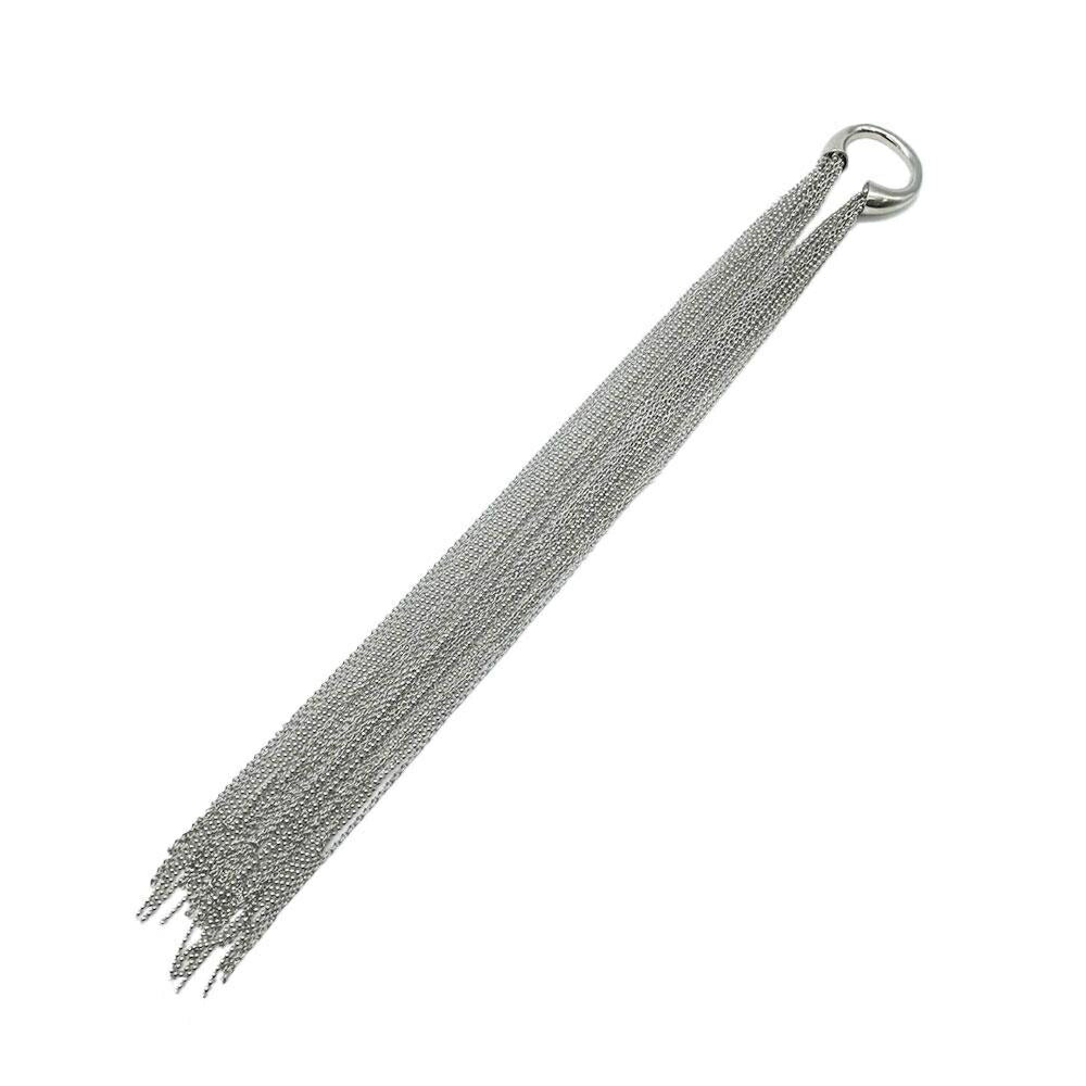 ヘアアクセサリー | シルバーロングチェーン髪留め：エスニック＆シンプルデザイン