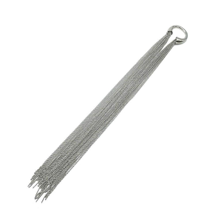 ヘアアクセサリー | シルバーロングチェーン髪留め：エスニック＆シンプルデザイン