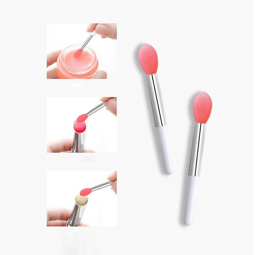 コスメティック | ピンクシリコン使い捨てリップブラシ10本セット - プロ＆オンラインレッスン向け