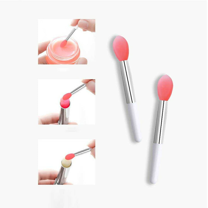 コスメティック | ピンクシリコン使い捨てリップブラシ10本セット - プロ＆オンラインレッスン向け