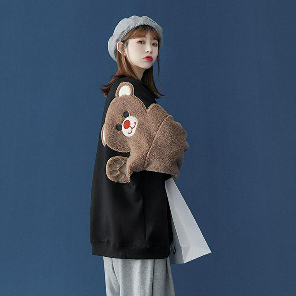 小物 その他 | ブラックテディベアトレーナー 秋冬韓国ファッション