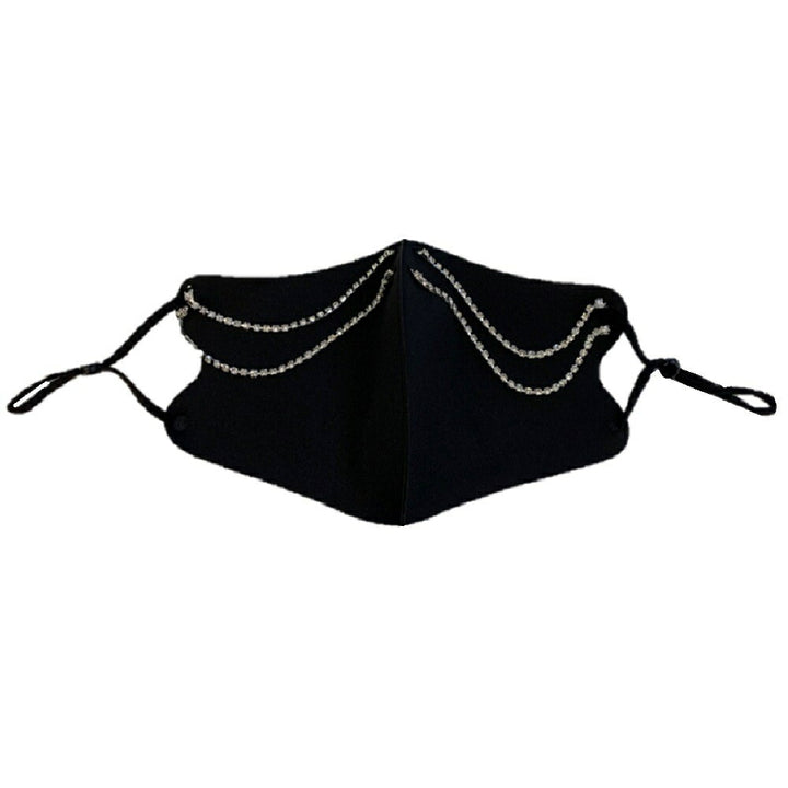 マスク | ジルコニア装飾 マスクチェーン 【ブラック/ピンク】