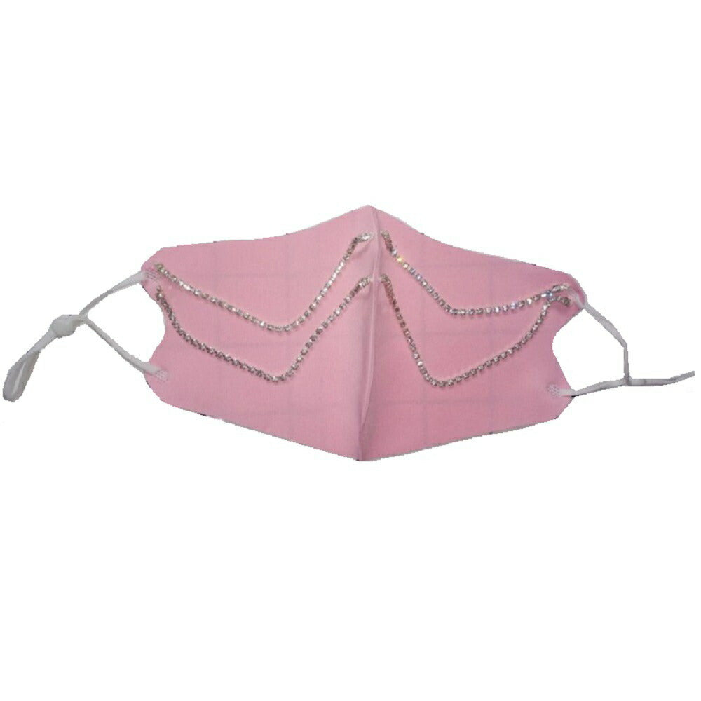 マスク | ジルコニア装飾 マスクチェーン 【ブラック/ピンク】