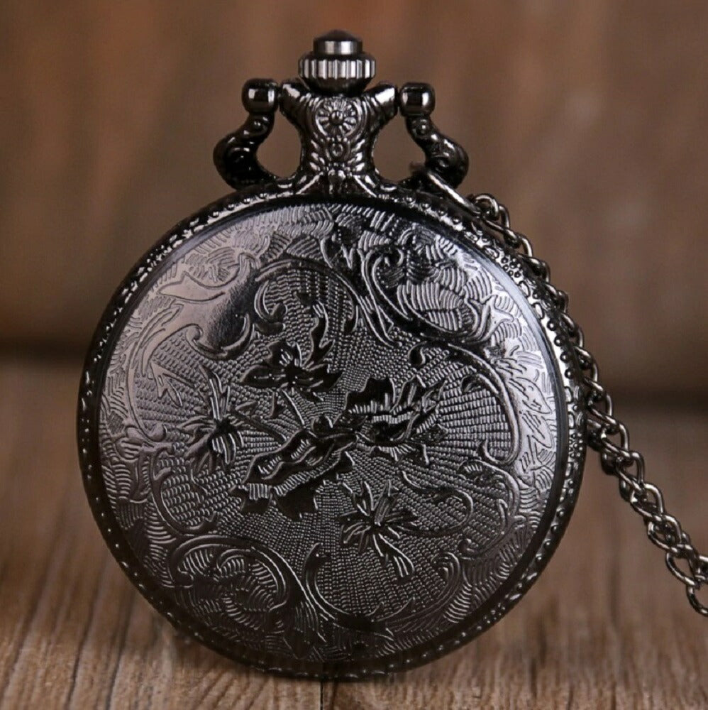 風水 時計 | アンティーク海賊タコ懐中時計 - ブロンズクォーツ式、ローマ数字文字盤、チェーン付き