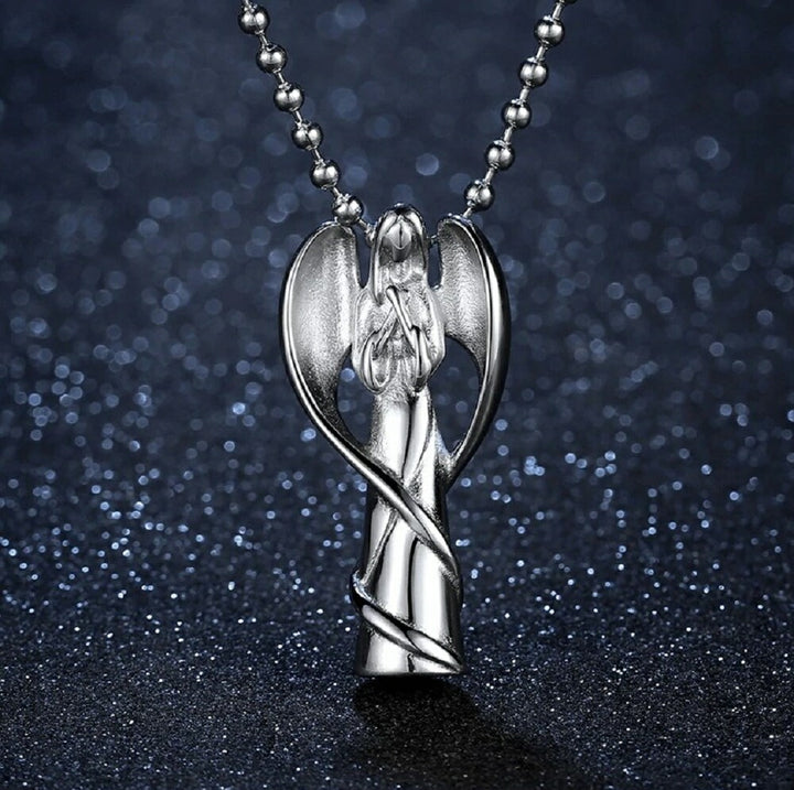 ネックレス | エンジェル遺骨ネックレス メモリアルペット供養用 ステンレス製