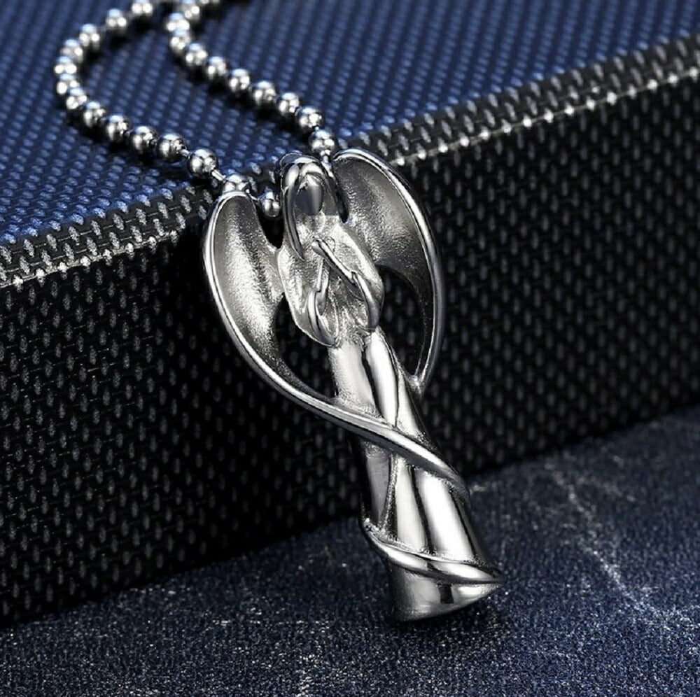 ネックレス | エンジェル遺骨ネックレス メモリアルペット供養用 ステンレス製