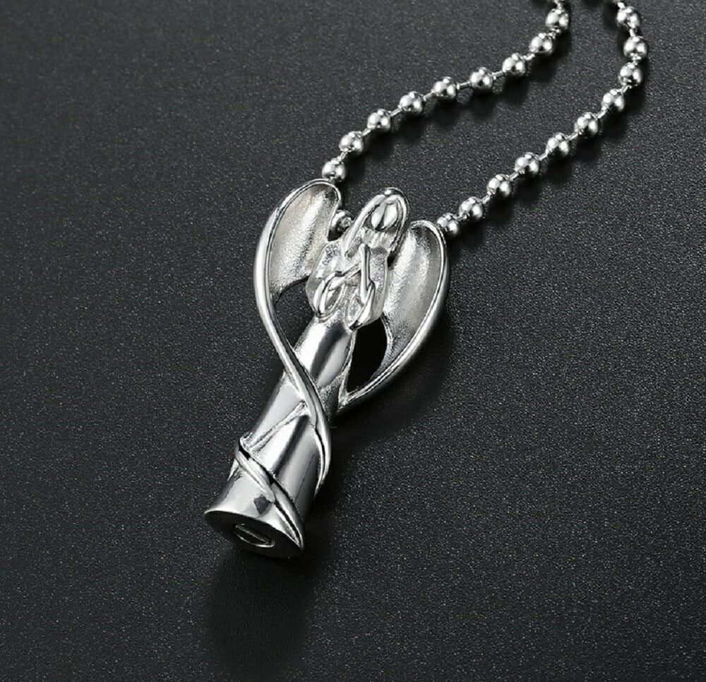 ネックレス | エンジェル遺骨ネックレス メモリアルペット供養用 ステンレス製