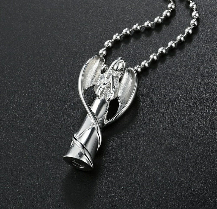 ネックレス | エンジェル遺骨ネックレス メモリアルペット供養用 ステンレス製