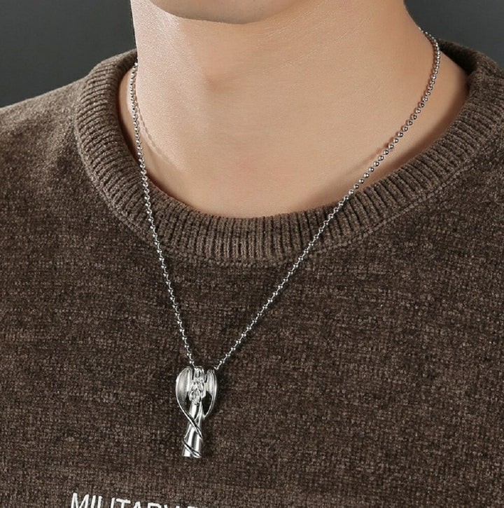 ネックレス | エンジェル遺骨ネックレス メモリアルペット供養用 ステンレス製