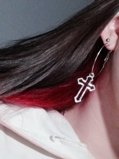 ピアス イヤーカフ | クロスチェーンピアス ２個セット ユニセックス