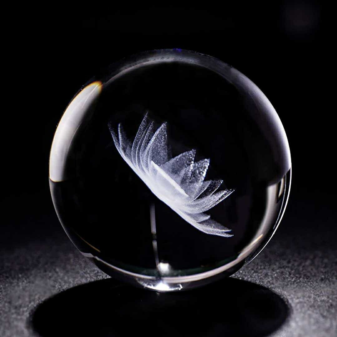 風水 インテリア | 水晶球 蓮の花 6cm 台座付き - 開運風水インテリア