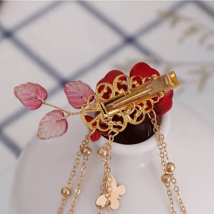 ヘアアクセサリー | クリスタルフラワーヘアピン【2個セット】和装・結婚式用