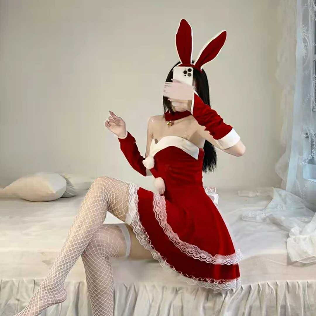 仮装 | クリスマス用バニーサンタコスプレ衣類【選べる2カラー】