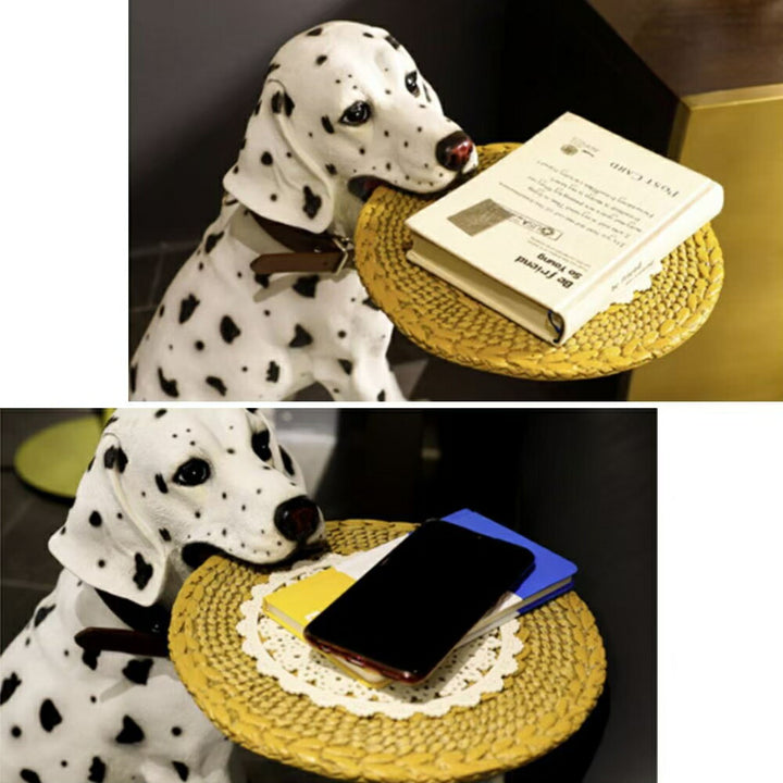インテリア グッズ | ダルメシアン犬の置物サイドテーブル 高さ53cm