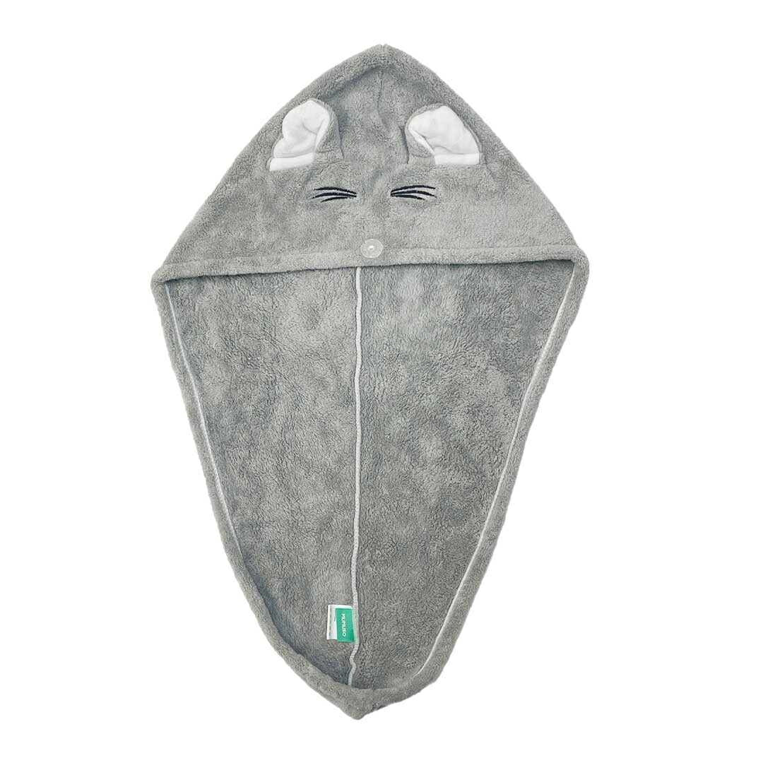 小物 その他 | 速乾ヘアタオル「猫デザイン」- ボタン付きで固定、髪のダメージ軽減