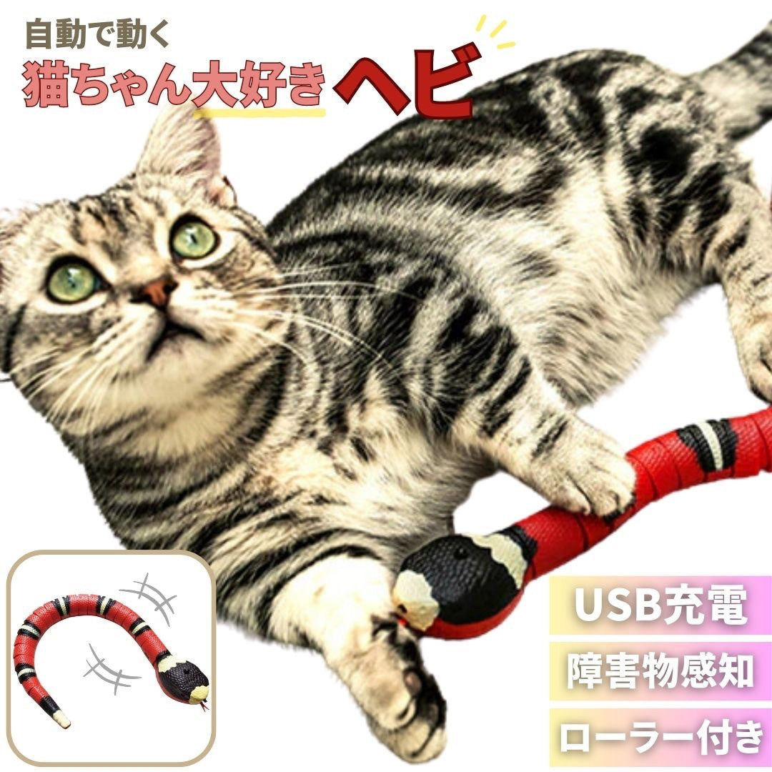 ペットグッズ | 電動サンゴヘビ型猫用おもちゃ - USB充電式