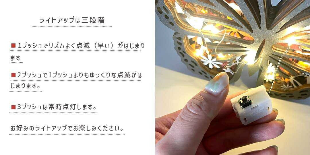 インテリア グッズ | 木製フレームLEDオーナメント「蝶々/猫/ナマケモノ」- 誕生日・クリスマスギフト