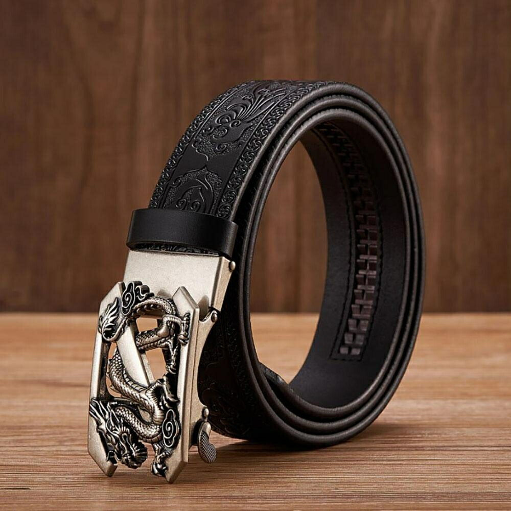 ベルト | ドラゴンデザイン スライド式合金ベルト メンズ