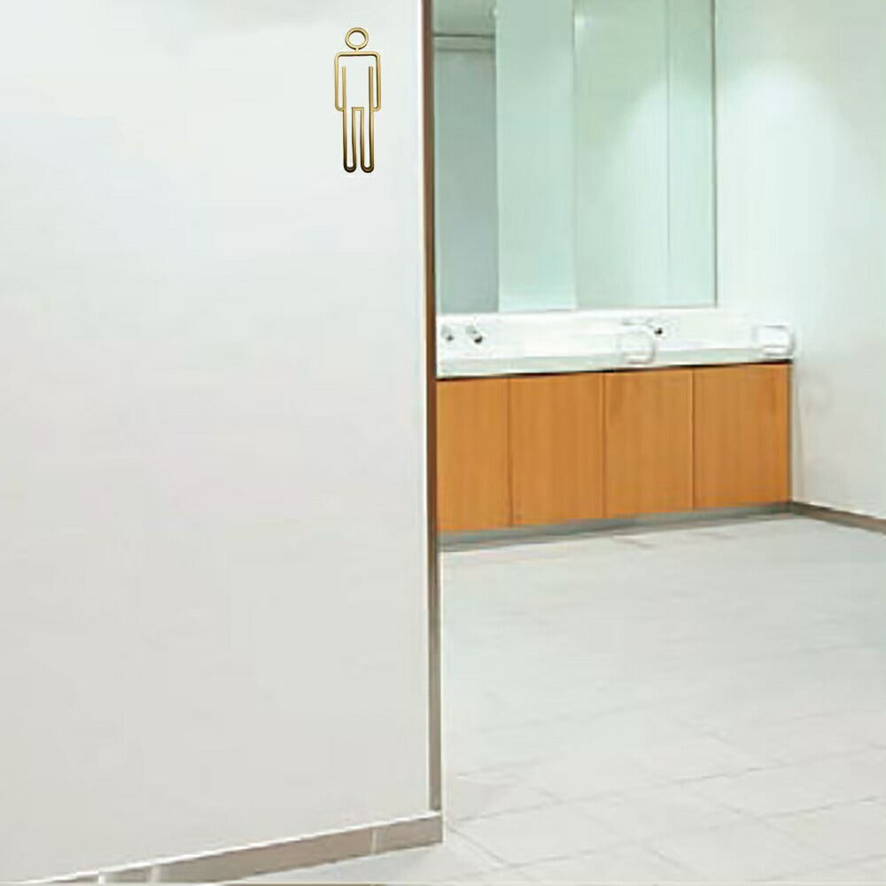 インテリア グッズ | ゴールドトイレサインプレート 男女マーク付き