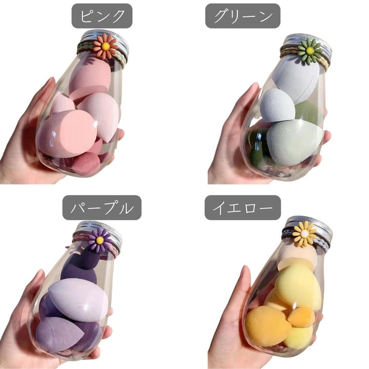 コスメティック | 選べる4カラー 水で膨らむメイクスポンジ6点セット（収納ボトル付き）