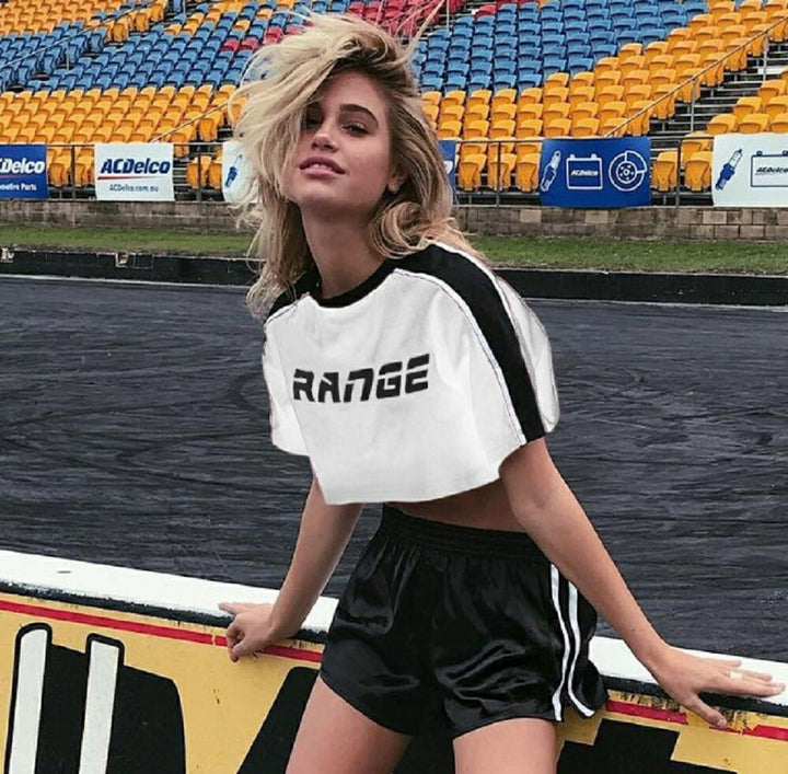 シャツ 女性 | ホワイトクロップトップ 半袖 ダンス衣装