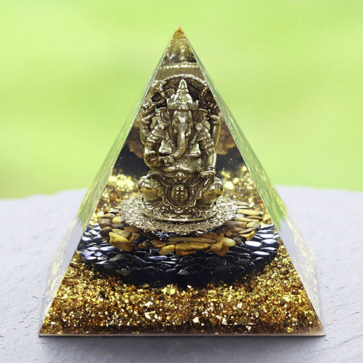 風水 インテリア | ガネーシャ オルゴナイト ピラミッド：開運・浄化・癒し