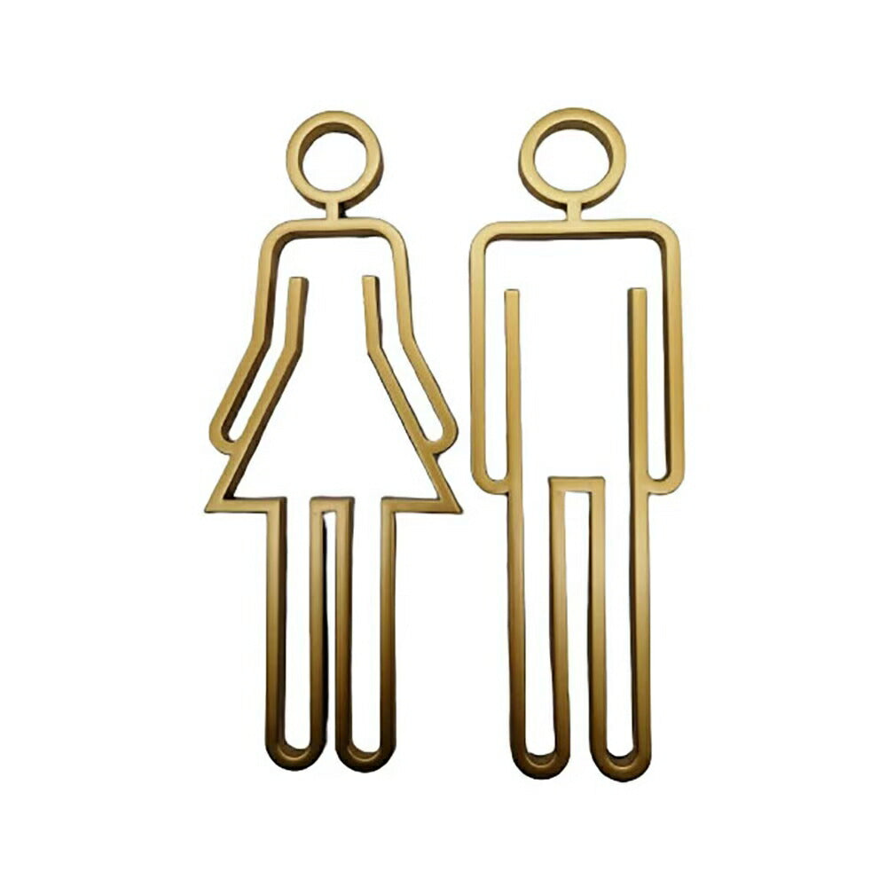 インテリア グッズ | ゴールドトイレサインプレート 男女マーク付き