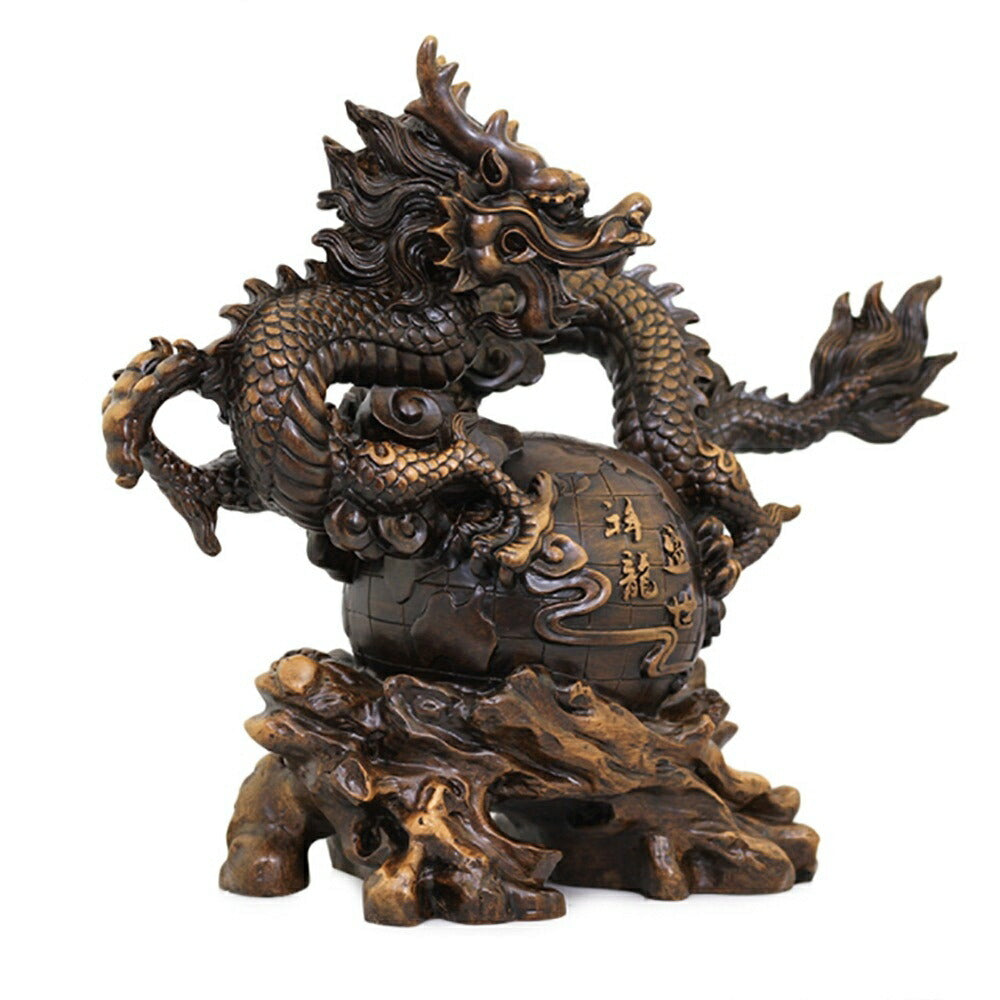 風水 インテリア | 開運龍置物 - 風水レジン製ドラゴン、金運・成功祈願