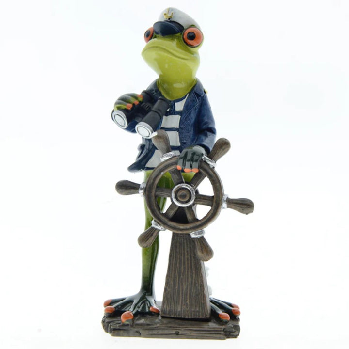 インテリア オブジェ | カエル船長の置物 3体セット - 幸運・金運アップ・開店祝い向け